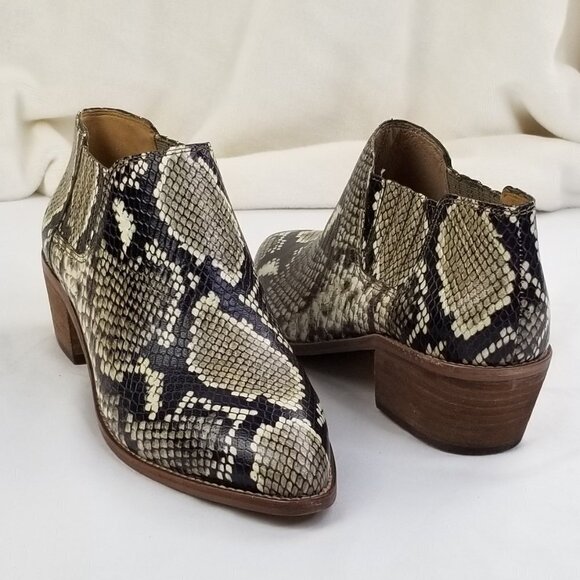 Madewell Low Chelsea Boots Snake Leather Print - Picture 3 of 12